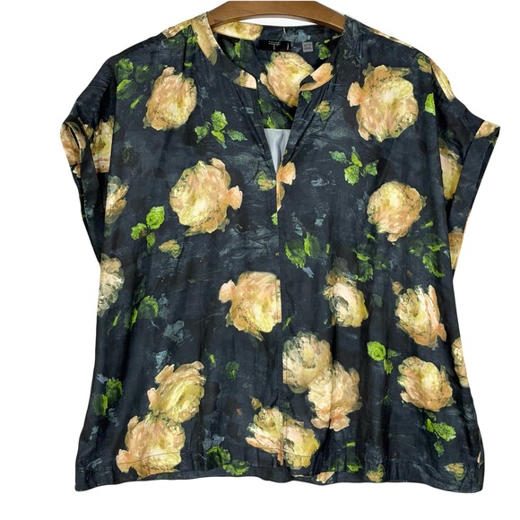 Tahari Tops - Nwot Tahari Floral Blouse 3X Plus Size Short Sleeve Boho Retro Summer Coastal